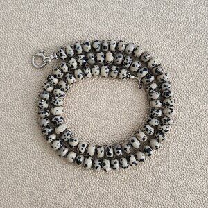 NATURAL DALMATION JASPER NECKLACE--20"